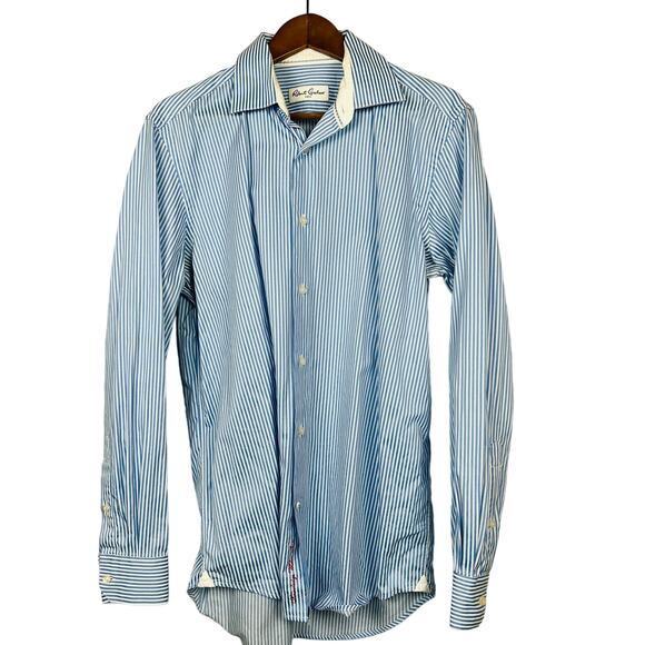 Robert Graham Button Up Dress Shirt Stripe Flip Cuff - 16 / 41 - Picture 1 of 6